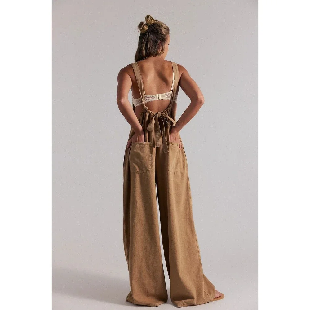 Free People We The Free Freebird Jumpsuit Cashew Medium M NWT